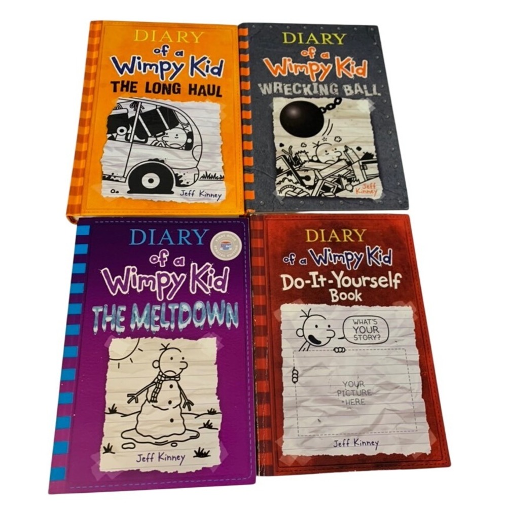 Diary of a Wimpy Kid Lof of 4 Books: The Meltdown, Long Haul & More